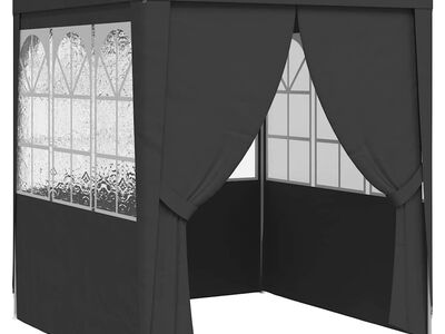 vidaXL professionaalne peotelk külgseintega, 2x2 m, antratsiit 90 g/m²