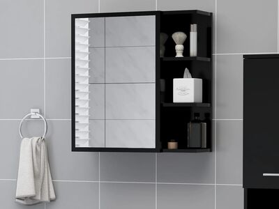 vidaXL vannitoa peeglikapp must 62,5x20,5x64 cm tehispuit