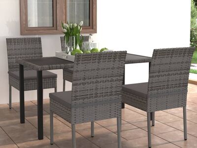 vidaXL 5-osaline aiamööbli komplekt, polürotang, hall