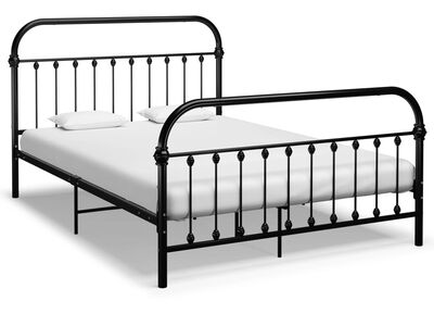 vidaXL voodiraam, must, metall, 140 x 200 cm
