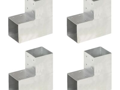 vidaXL postiühendused, 4 tk L-kujuline, tsingitud metall, 101 x 101 mm