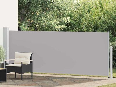 vidaXL lahtitõmmatav terrassi külgsein, 140 x 514 cm, hall