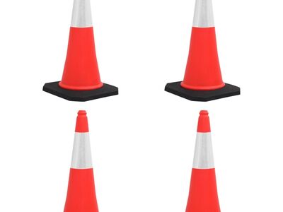 vidaXl helkuritega liikluskoonused raskete alustega, 4 tk, 75 cm