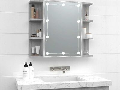 vidaXL peegelkapp LEDiga, hall Sonoma tamm, 70 x 16,5 x 60 cm