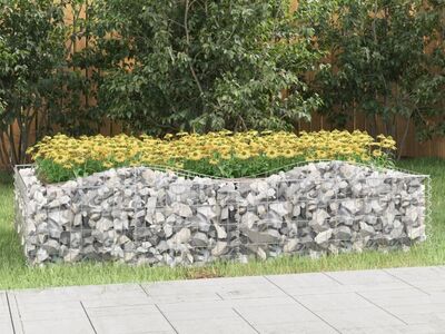 vidaXL kaarekujuline gabioon taimelava, 200x100x50 cm, tsingitud raud
