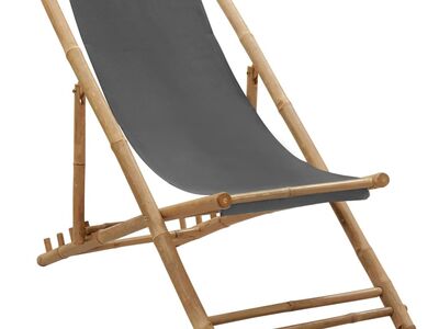 vidaXL bambusest ja lõuendist lamamistool, tumehall