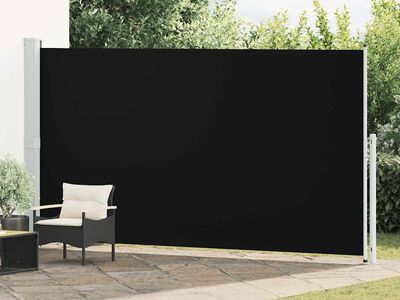 vidaXL lahtitõmmatav terrassi külgsein, 200 x 514 cm, must