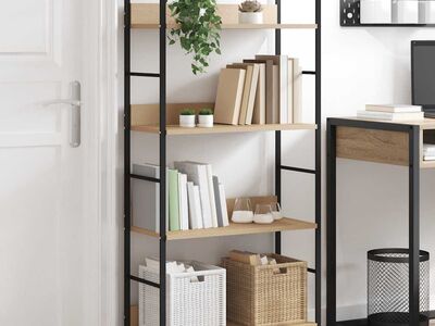 vidaXL 4-korruseline raamaturiiul tamm 60x27,6x124,5cm, tehispuit