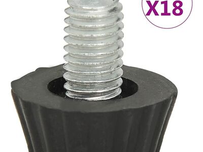 vidaXL reguleeritavad mööblijalad M8 18 tk mustad