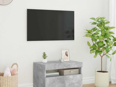 vidaXL telerialus LED-tuledega, betoonhall, 60 x 35 x 40 cm