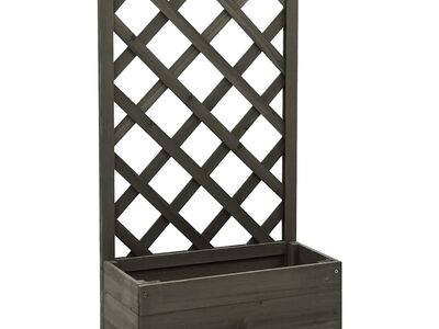 vidaXL võrega taimekast, hall, 50 x 25 x 90 cm, nulupuit