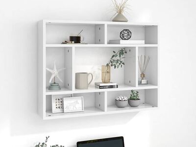 vidaXL seinariiul, valge, 75x16x55 cm, tehispuit