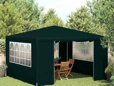 vidaXL professionaalne peotelk külgseintega, 4x4 m, roheline 90 g/m²