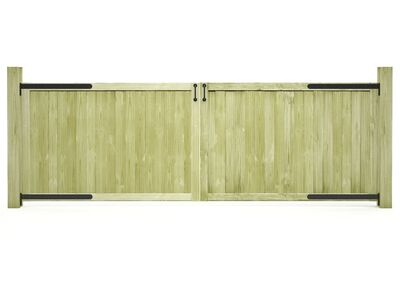 vidaXL aiaväravad, 2 tk, immutatud männipuit, 300 x 100 cm
