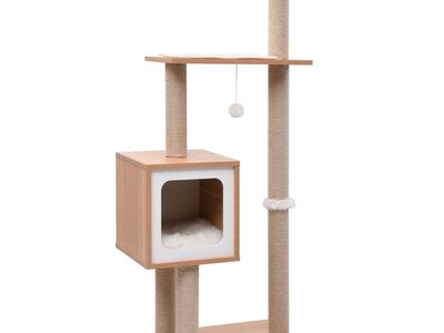 vidaXL kassimaja sisalköitega kraapimismatiga 123 cm