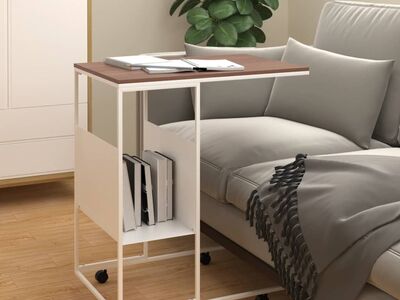 vidaXL lisalaud ratastega, valge, 55 x 36 x 63,5 cm, tehispuit