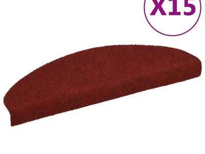 vidaXL isekleepuvad trepimatid, 15 tk, 65 x 21 x 4 cm, bordoopunased, poolringikujulised, suured