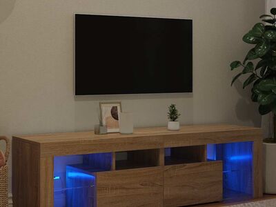 vidaXL telerialus LED-tuledega, Sonima tamm, 140 x 36,5 x 40 cm