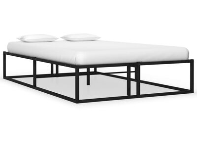 vidaXL voodiraam, must, metall, 120 x 200 cm