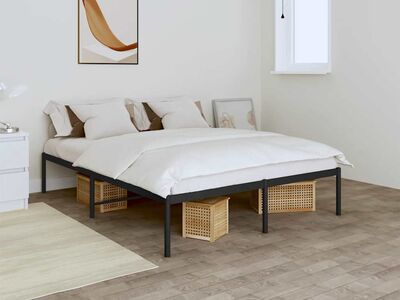 vidaXL metallist voodiraam, must, 160x200 cm