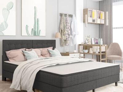 vidaXL tupsudega voodipeats tumehallist kangast 180 x 200 cm