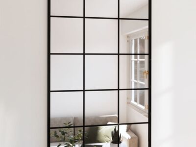 vidaXL seinapeeglid 2 tk, must, 100 x 60 cm, metall