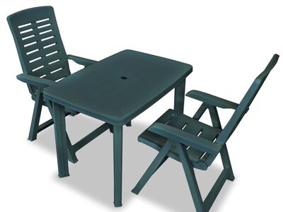 vidaXL 3-osaline bistrookomplekt, plast, roheline