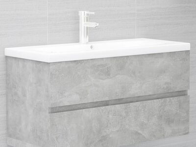 vidaXL valamukapp, betoonhall, 90 x 38,5 x 45 cm, tehispuit