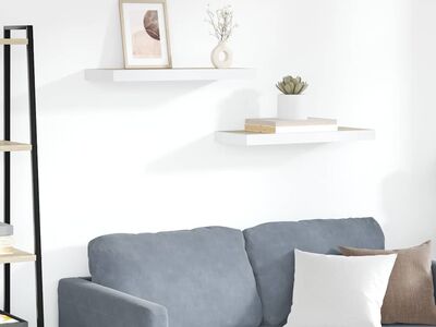 vidaXL seinariiulid, 2 tk, tamm ja valge, 60 x 23,5 x 3,8 cm MDF