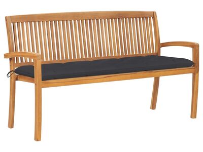 vidaXL virnastatav aiapink padjaga, 159 cm, toekas tiikpuu