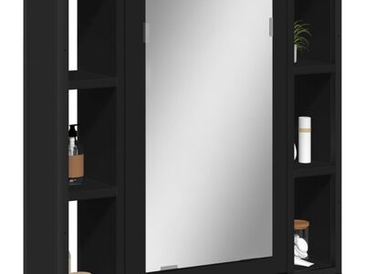 vidaXL vannitoa peegelkapp, must, 60 x 16 x 60 cm, tehispuit