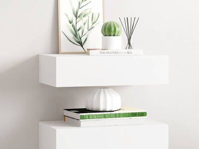 vidaXL sahtlitega seinariiulid, 2 tk, valge, 40x23,5x10 cm MDF