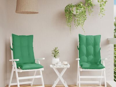vidaXL kõrge seljatoega toolipadjad 2 tk, roheline, oxford kangas