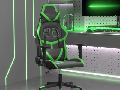 vidaXL massaažiga mänguritool, must ja roheline, kunstnahk