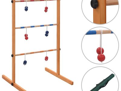 vidaXL pöörlevate golfipallidega redel puidust