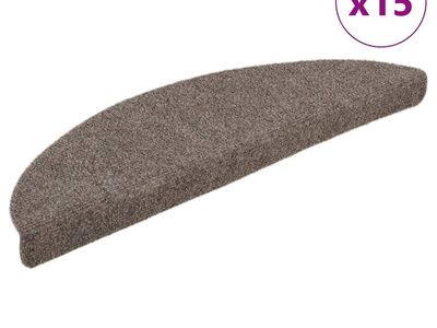vidaXL isekleepuvad trepimatid, 15 tk, 56 x 17 x 3 cm, beežid, poolringikujulised