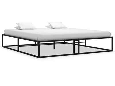 vidaXL voodiraam, must, metallist, 140 x 200 cm