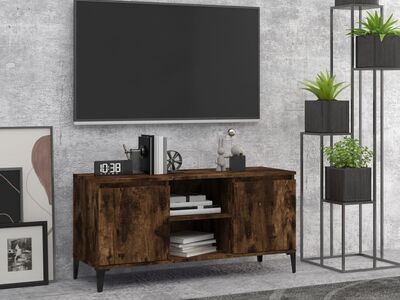 vidaXL metalljalgadega telerikapp, Sonoma tamm, 103,5 x 35 x 50 cm