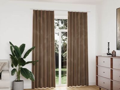 vidaXL pimendavad kardinad 2 tk konksudega, samet, beež, 140 x 225 cm