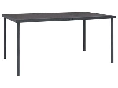 vidaXL õue söögilaud, antratsiithall, 150 x 90 x 74 cm teras