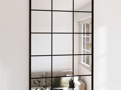 vidaXL seinapeegel, must, 100 x 40 cm, metall