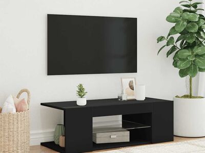 vidaXL telerialus LED-tuledega, must, 90 x 39 x 30 cm