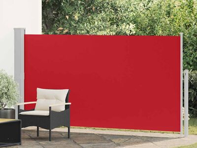 vidaXL lahtitõmmatav terrassi külgsein, 170 x 300 cm, punane