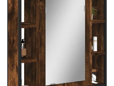 vidaXL vannitoa peegelkapp, suitsutatud tamm, 60x16x60 cm, tehispuit