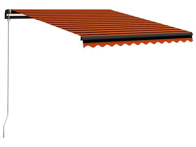 vidaXL käsitsi sissetõmmatav varikatus, 300 x 250 cm, oranž ja pruun