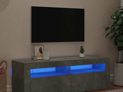 vidaXL telerialus LED-tuledega, betoonhall, 120 x 35 x 40 cm