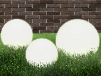 vidaXL LED-lambid, 3 tk, kera, 20/30/40 cm PMMA