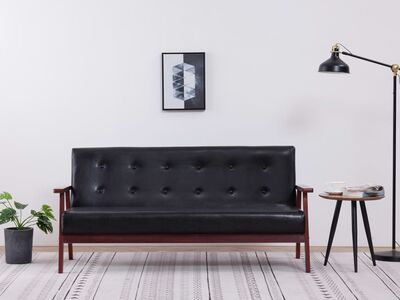 vidaXL 3-kohaline diivan, must, kunstnahast