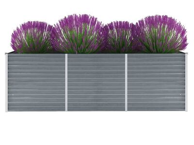 vidaXL taimelava, tsingitud teras, 240 x 80 x 77 cm, hall