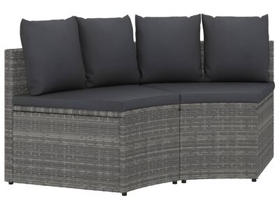 vidaXL 2-osaline aiamööblikomplekt istmepatjadega, polürotang, hall